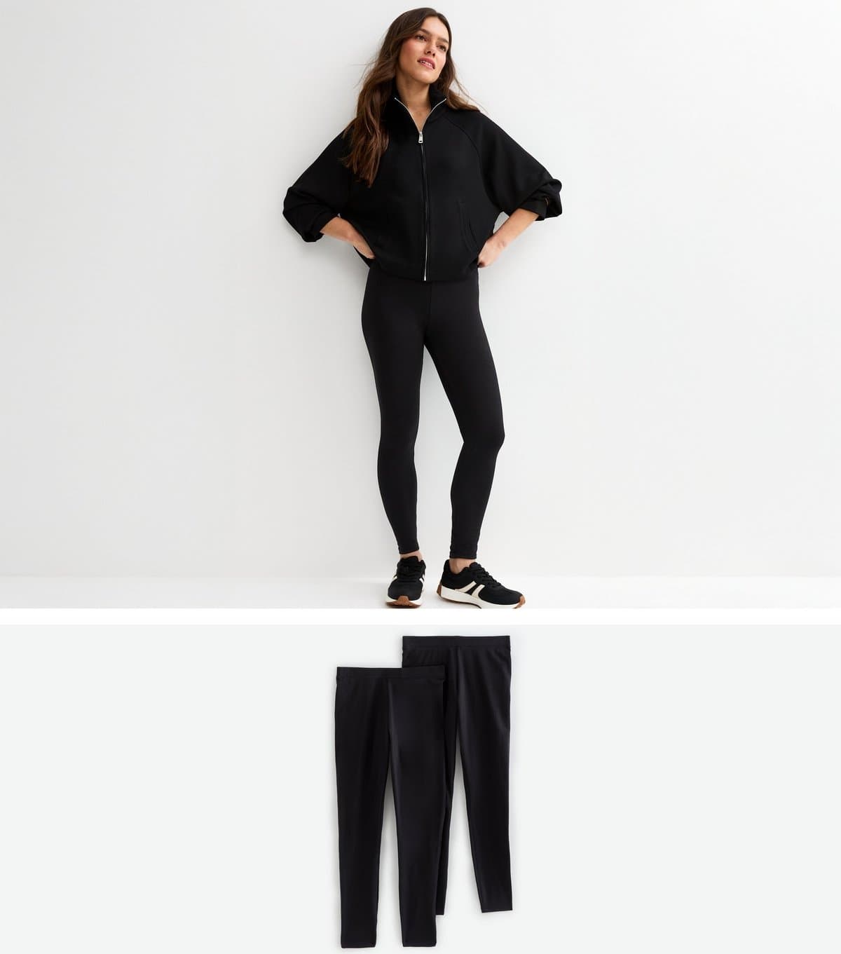 New Look New Look Black Stretch Cotton Leggings Pack Of 2