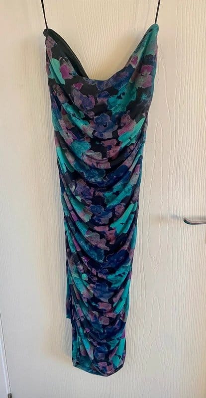 ASOS Multi Floral Ruched Midi Dress