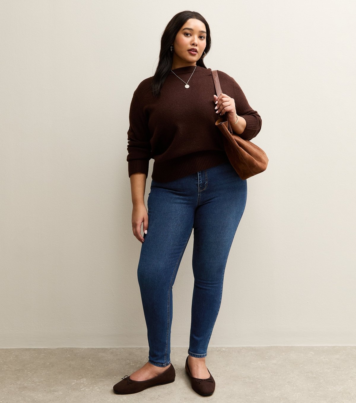 New Look Women's Plus Size Dark Blue Yazmin High Waisted Slim Leg Jeans Curves New Look - 2