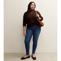 New Look Women's Plus Size Dark Blue Yazmin High Waisted Slim Leg Jeans Curves New Look - 3