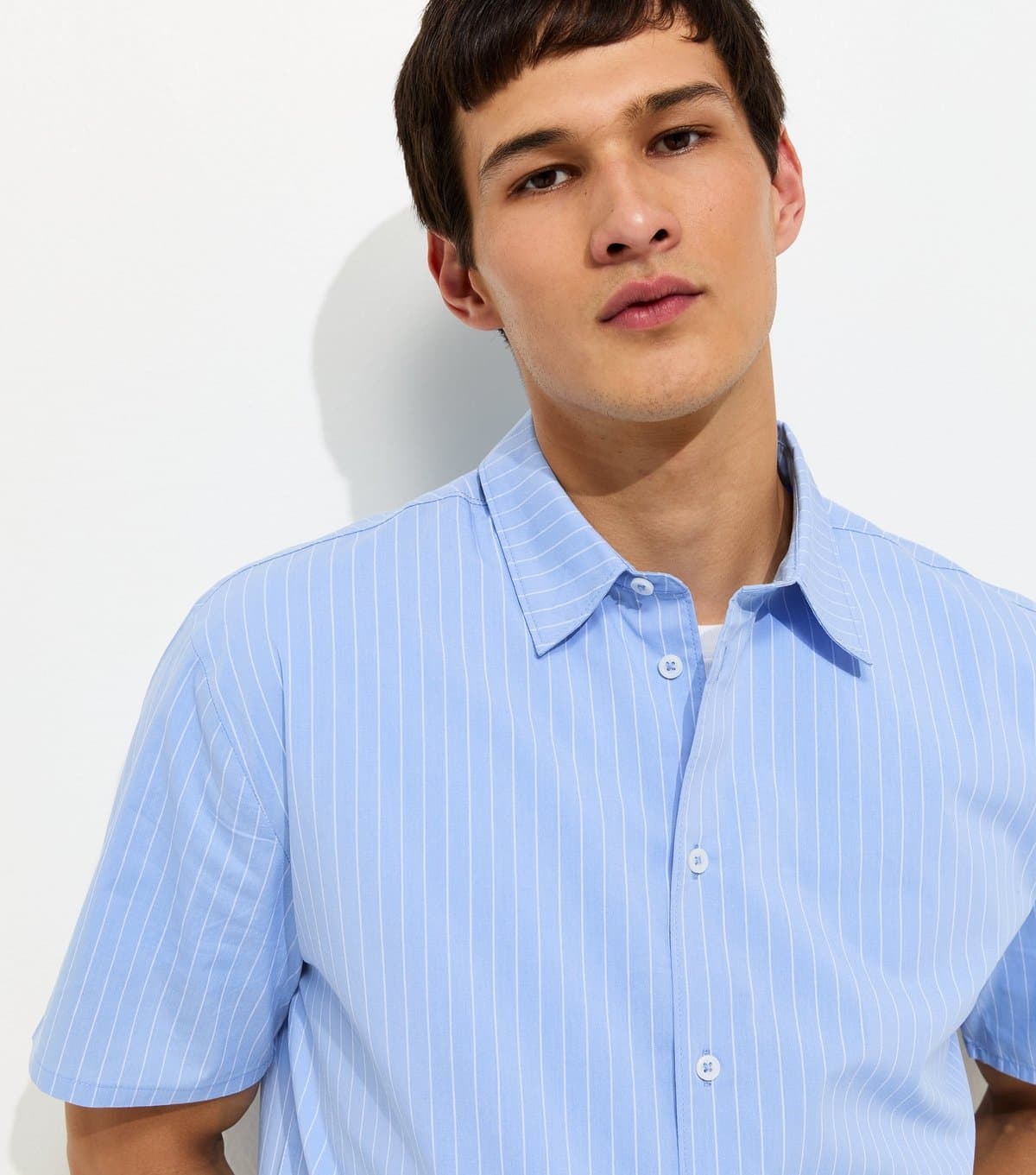 New Look New Look Light Blue Boxy Poplin Stripe Shirt