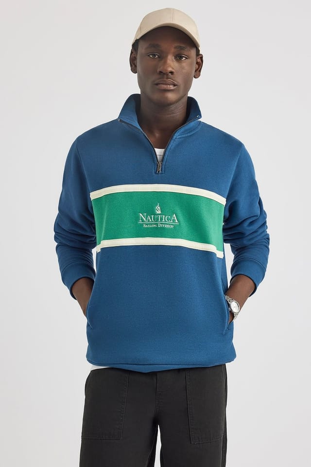 Nautica Nautica Men's Garbo 1/4 Zip in Blue - 2