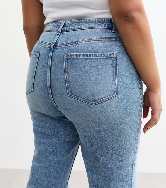 New Look Women's Plus Size Mid Blue Straight Leg Denim Jeans Curves New Look - 2