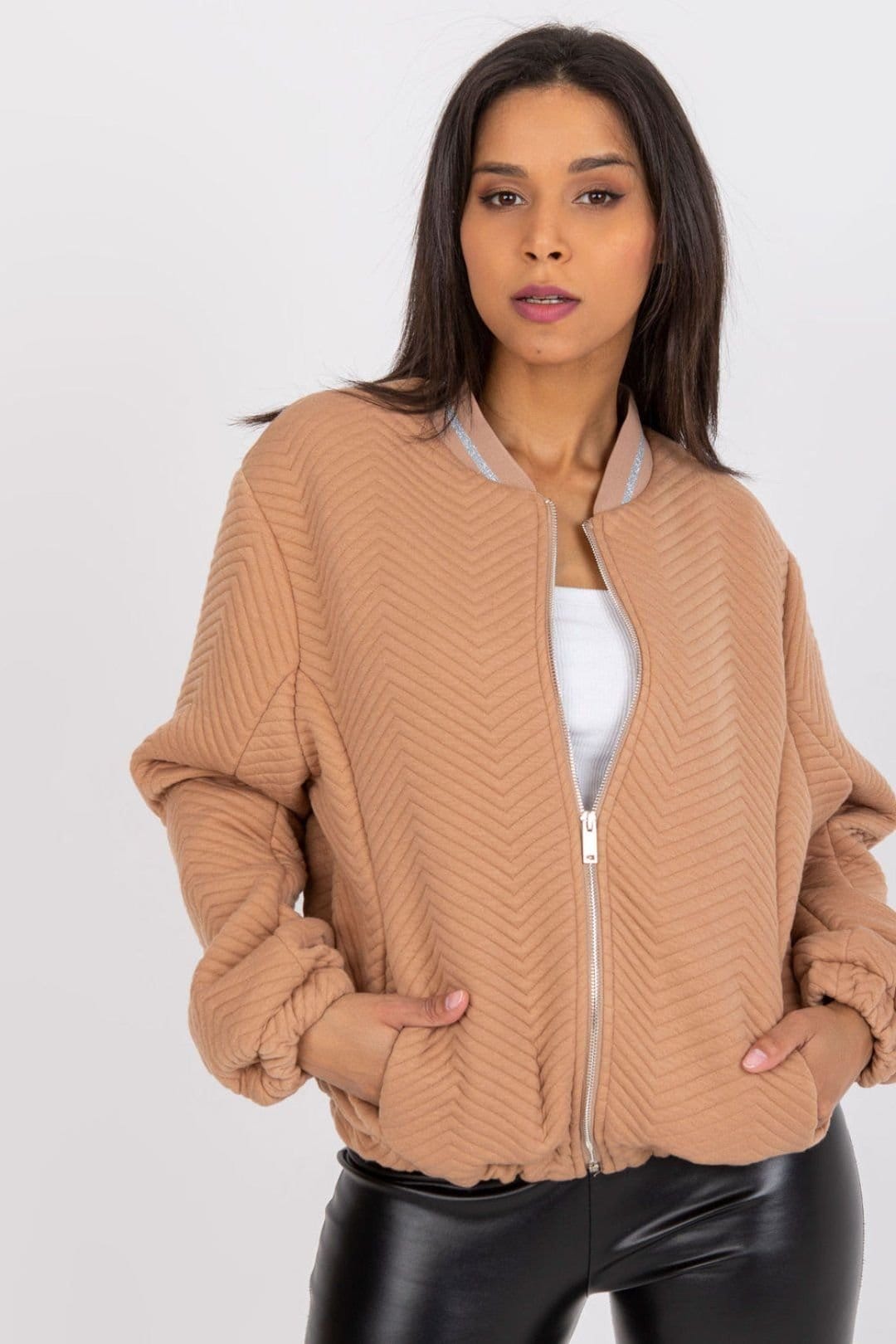 Love Lace Love Lace Women's Camel Polyester Lined City Jacket with Pockets - 4
