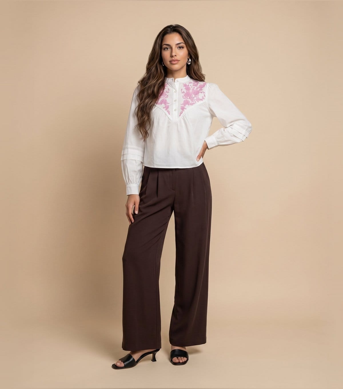 Urban Bliss Women's Light Pink Cream Floral Embroidered Shirt Urban Bliss New Look - 4