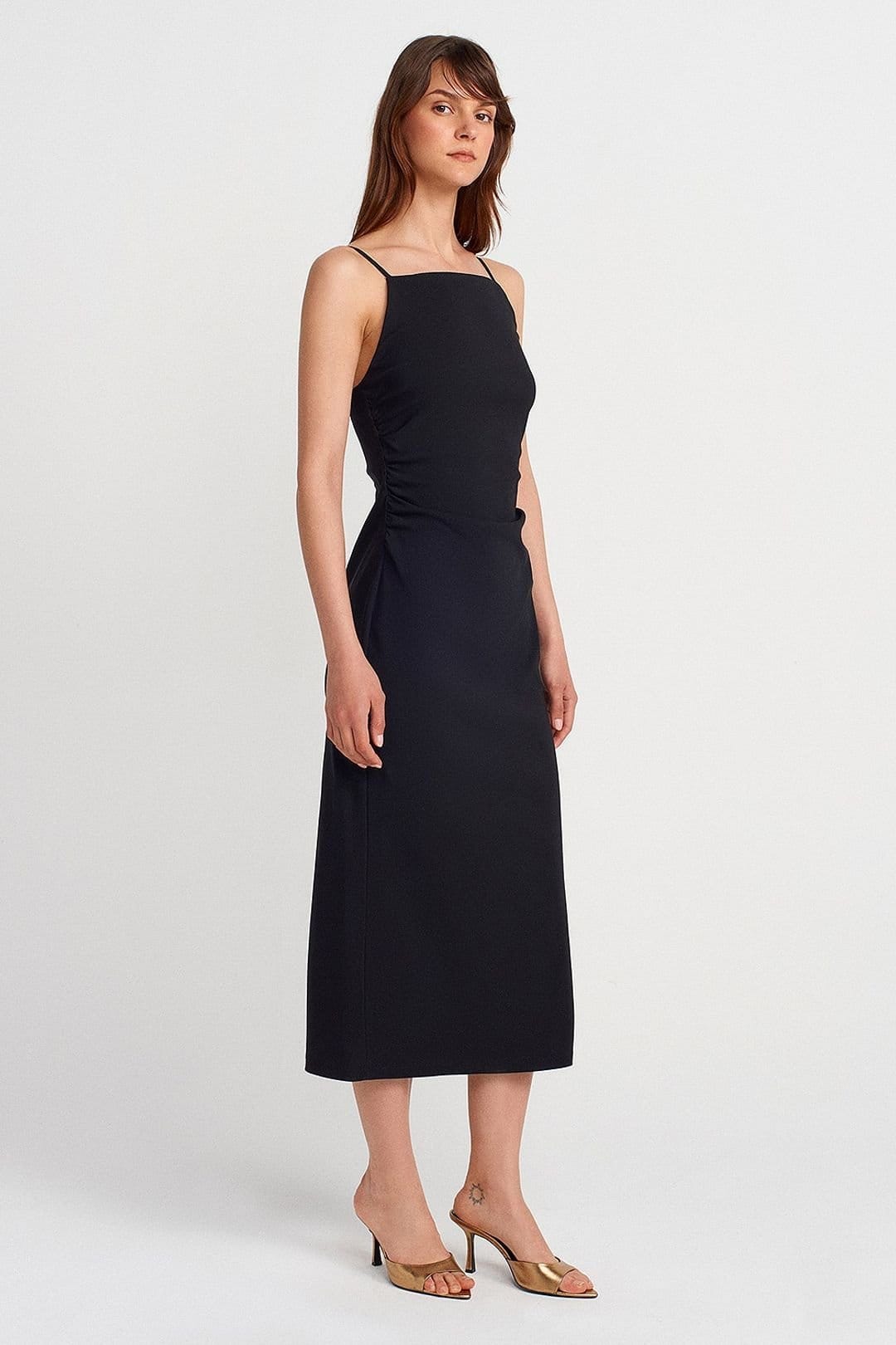 Dilvin Dilvin Women's Sleeveless Bodycon Midi Dress in Black - 4