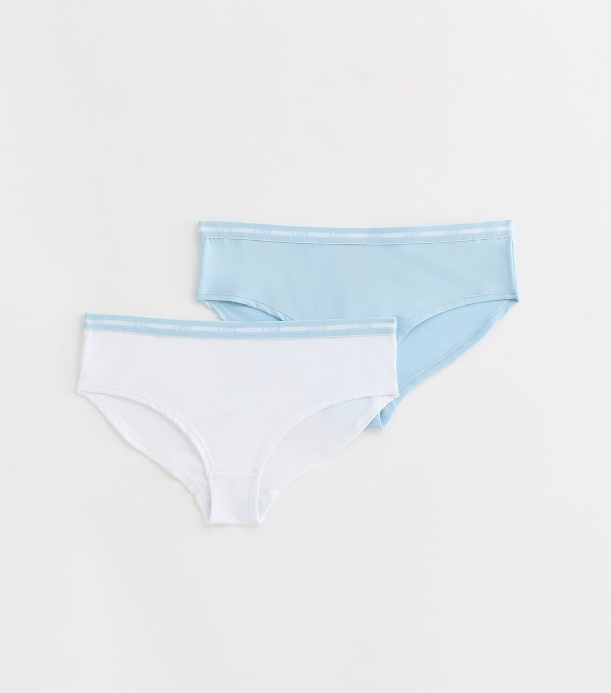 New Look Girls' Pack of 2 Pale Blue 'Love' Slogan Briefs New Look