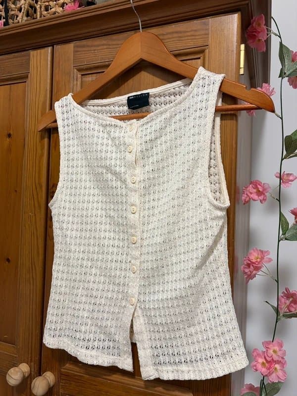 ASOS Crochet button up vest top