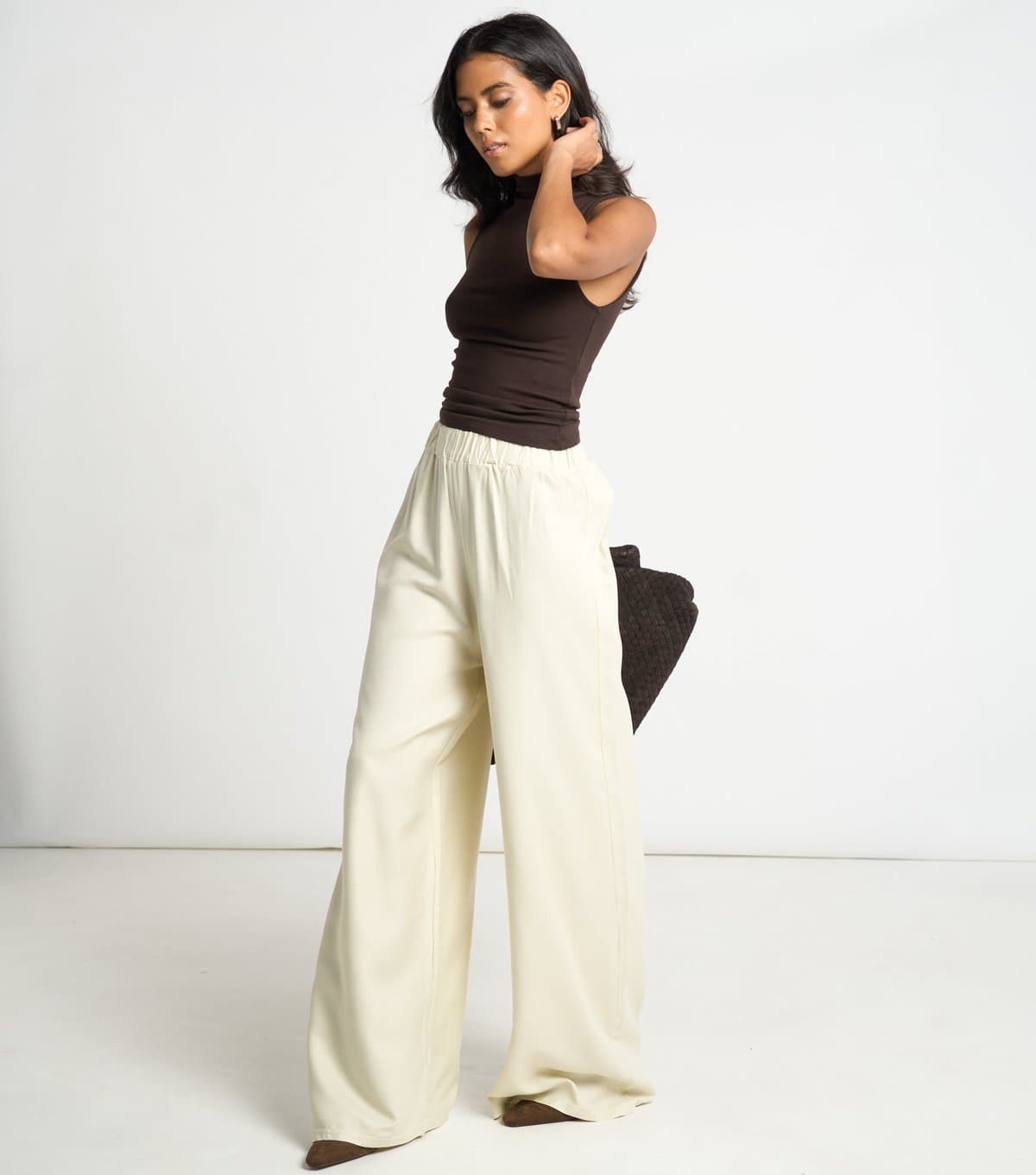 ARCH Women's Stone High Waist Wide Leg Trousers ARCH New Look