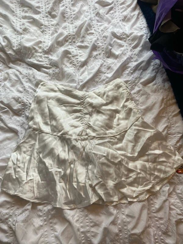 Bershka White satin mini skirt