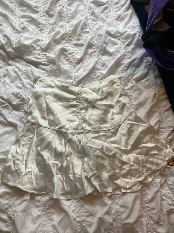 Bershka White satin mini skirt - 1