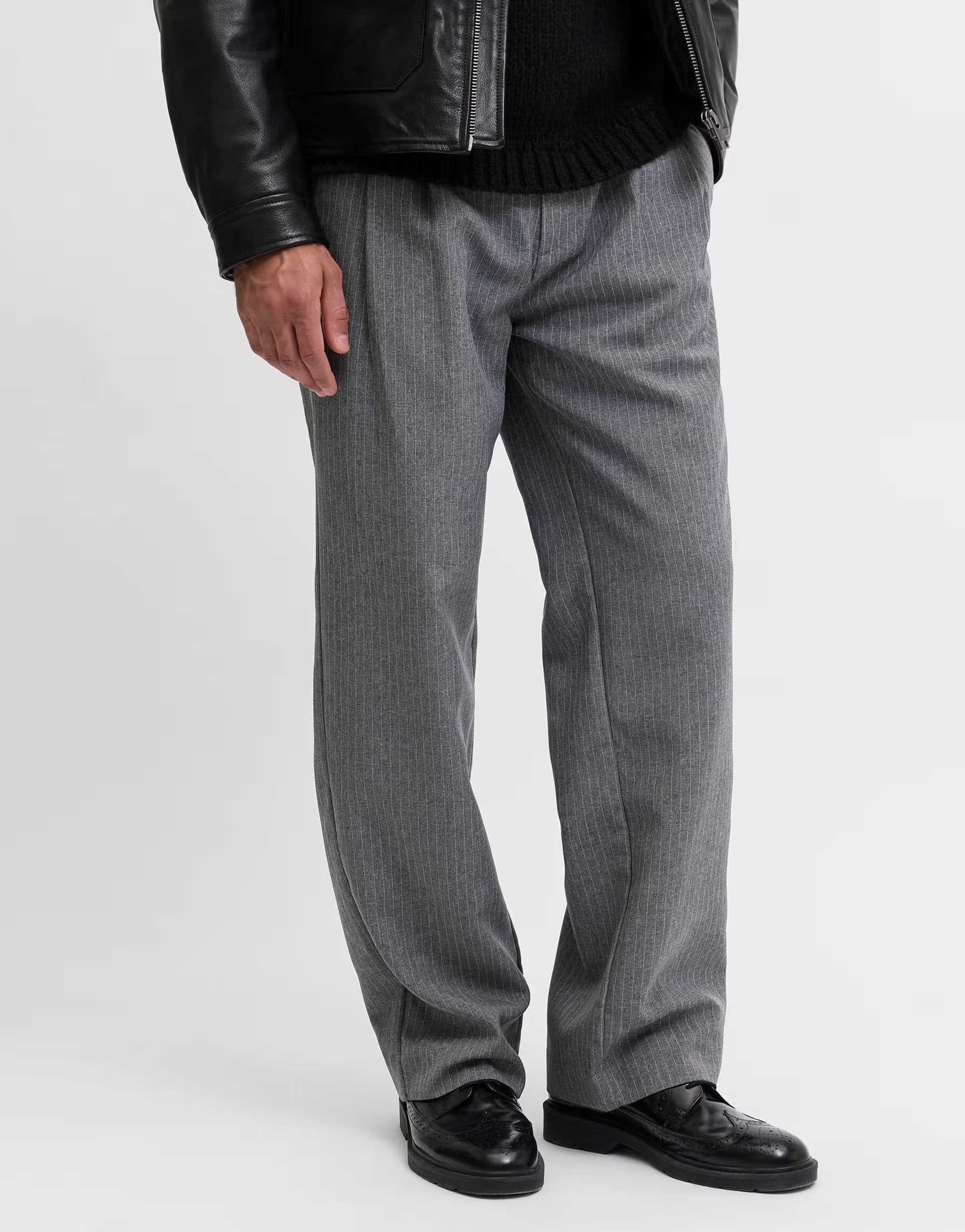 ASOS Jack & Jones Classic trousers in dark grey melange