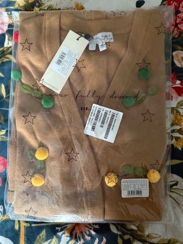 Never Fully Dressed Never Fully Dressed Women’s Waistcoat Cardigan Cherry