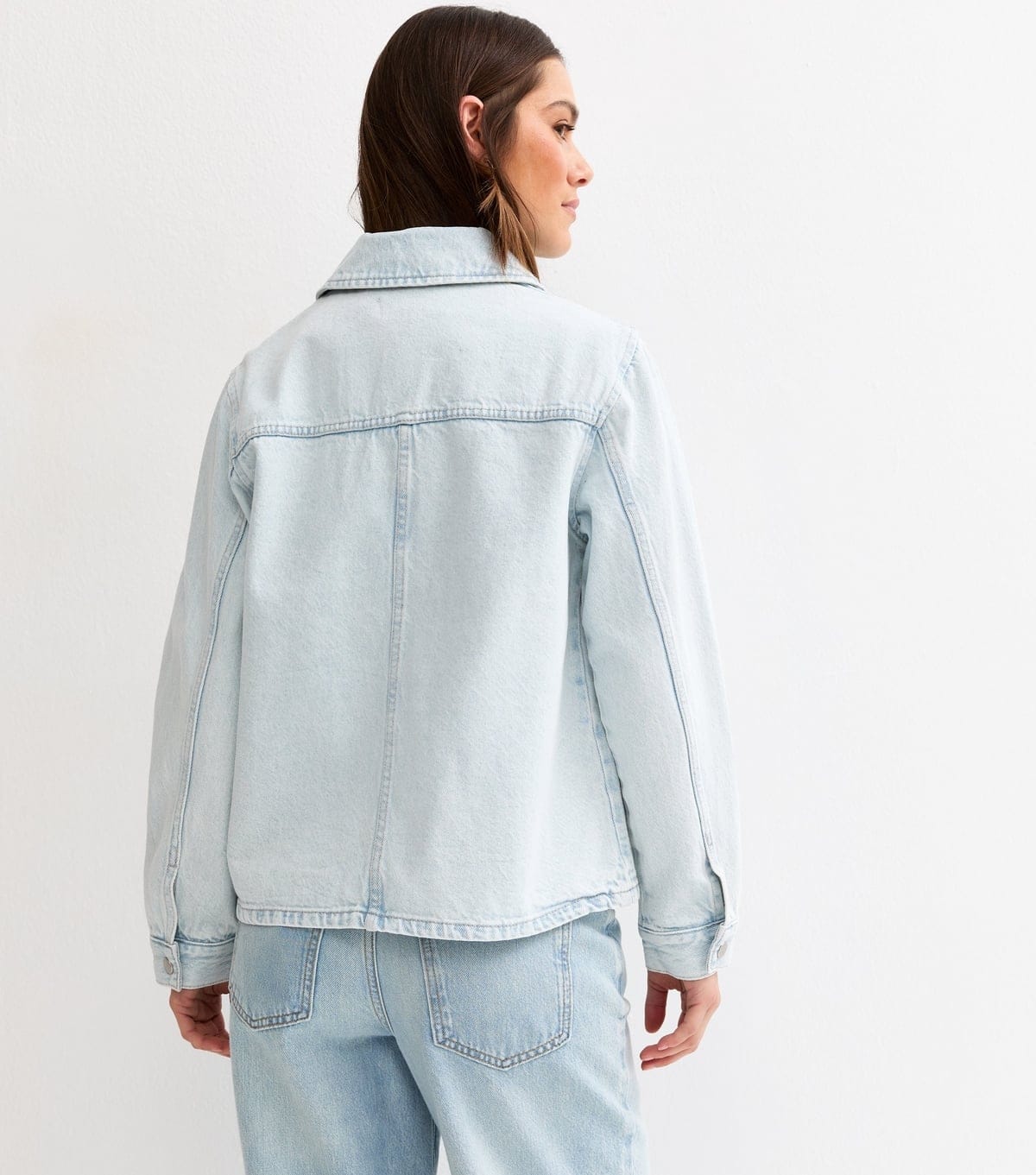 New Look Women's Petite Light Blue Wash Denim Shacket New Look - 4
