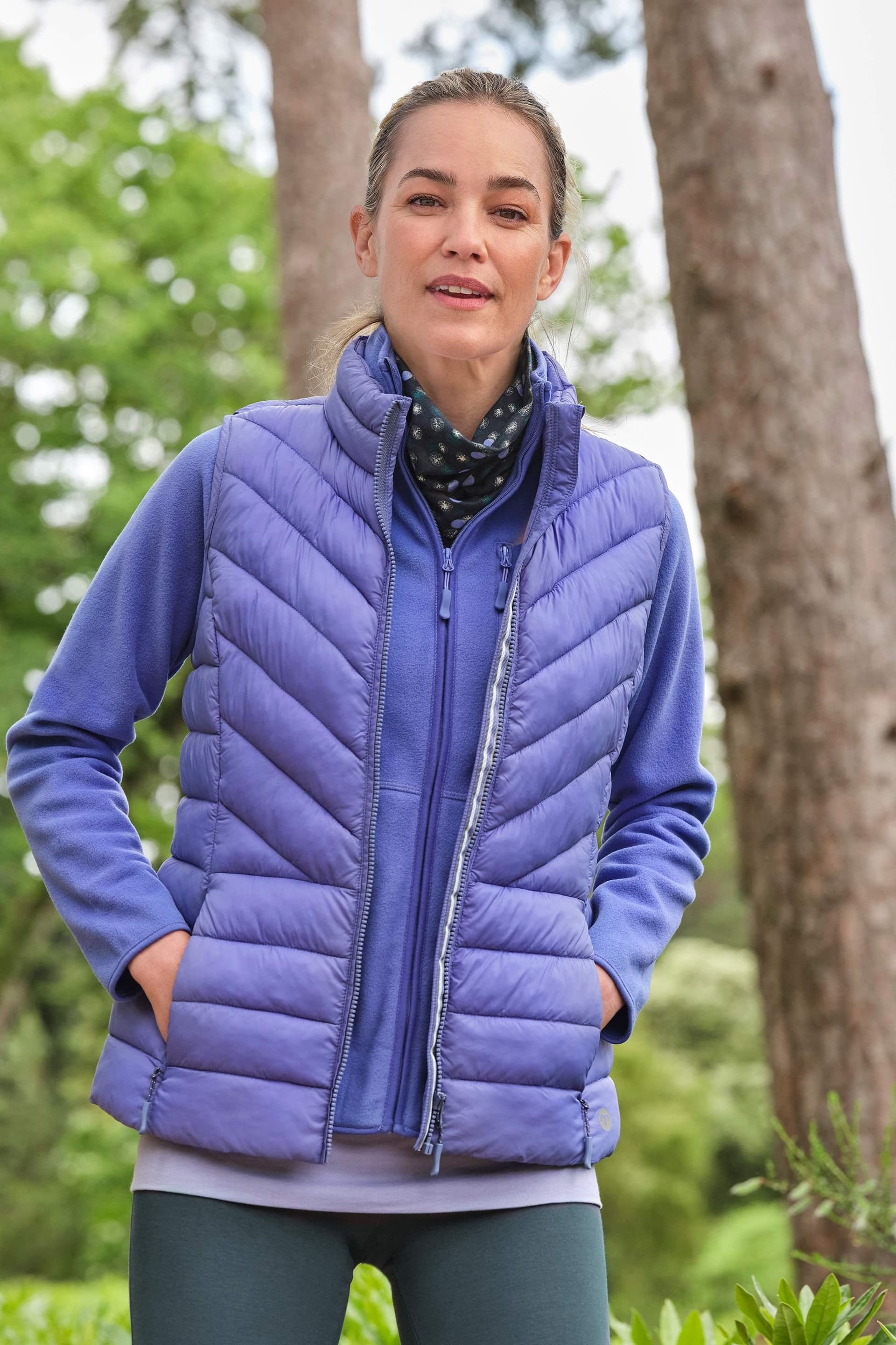 WoolOvers WoolOvers Women's Glen Puffer Gilet in Purple