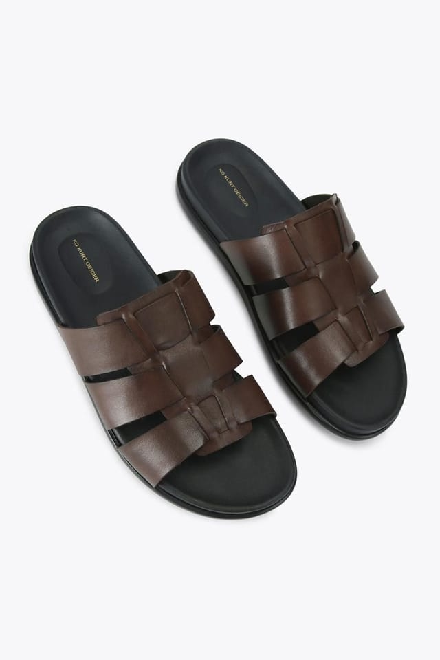 KG Kurt Geiger KG Kurt Geiger Men's 'Naples' Leather Sandals in Brown - 2