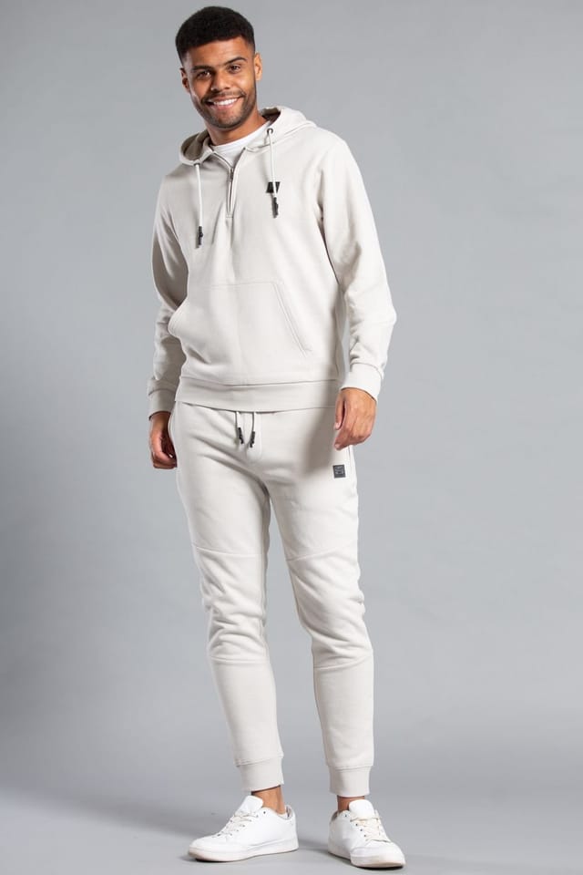 Tokyo Laundry Tokyo Laundry Men's Cotton Blend Hoody with Neck Zip Fastening in Light Grey - 3