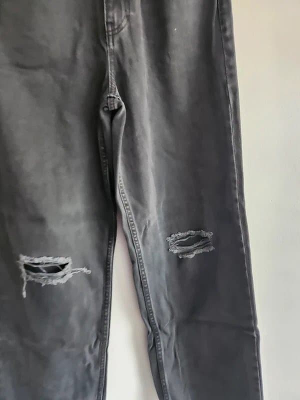 New Look New Look Adalae Black Ripped Knees Wide Leg Jeans Age 14 Size 8 10