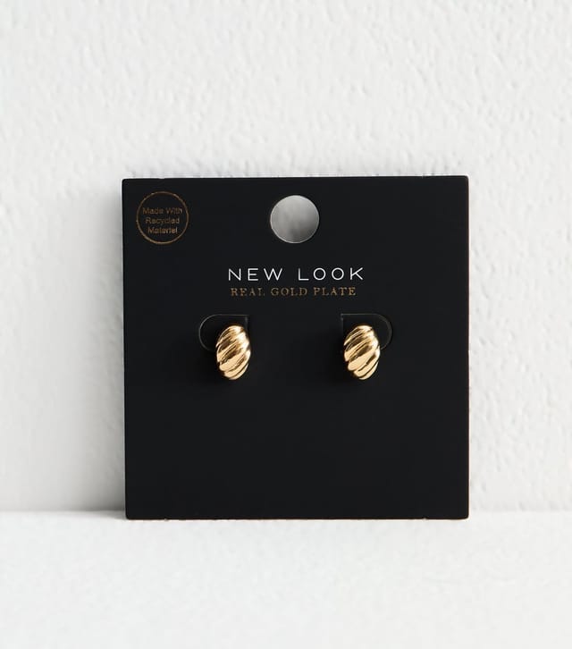 New Look 18ct Gold Plated Textured Earrings New Look - 3