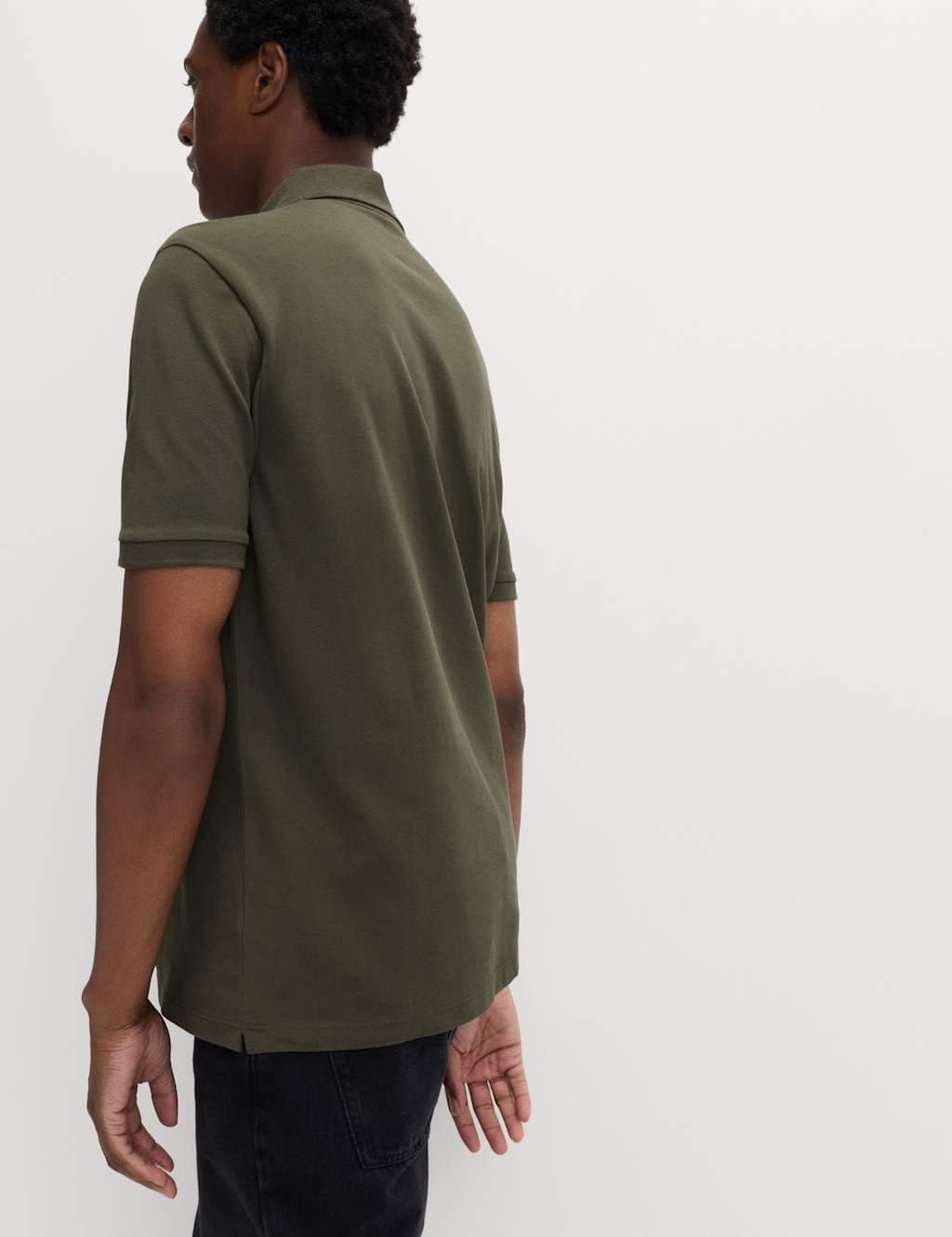 Marks & Spencer M&S Ultimate Regular Fit Pique Polo Shirt Dark Khaki - 4