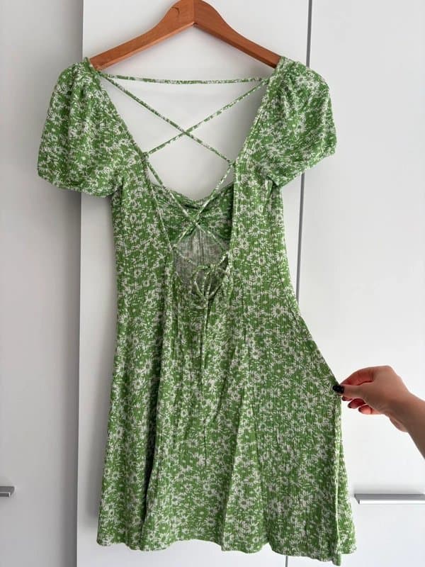 Bershka Bershka Mini Summer Dress in Green
