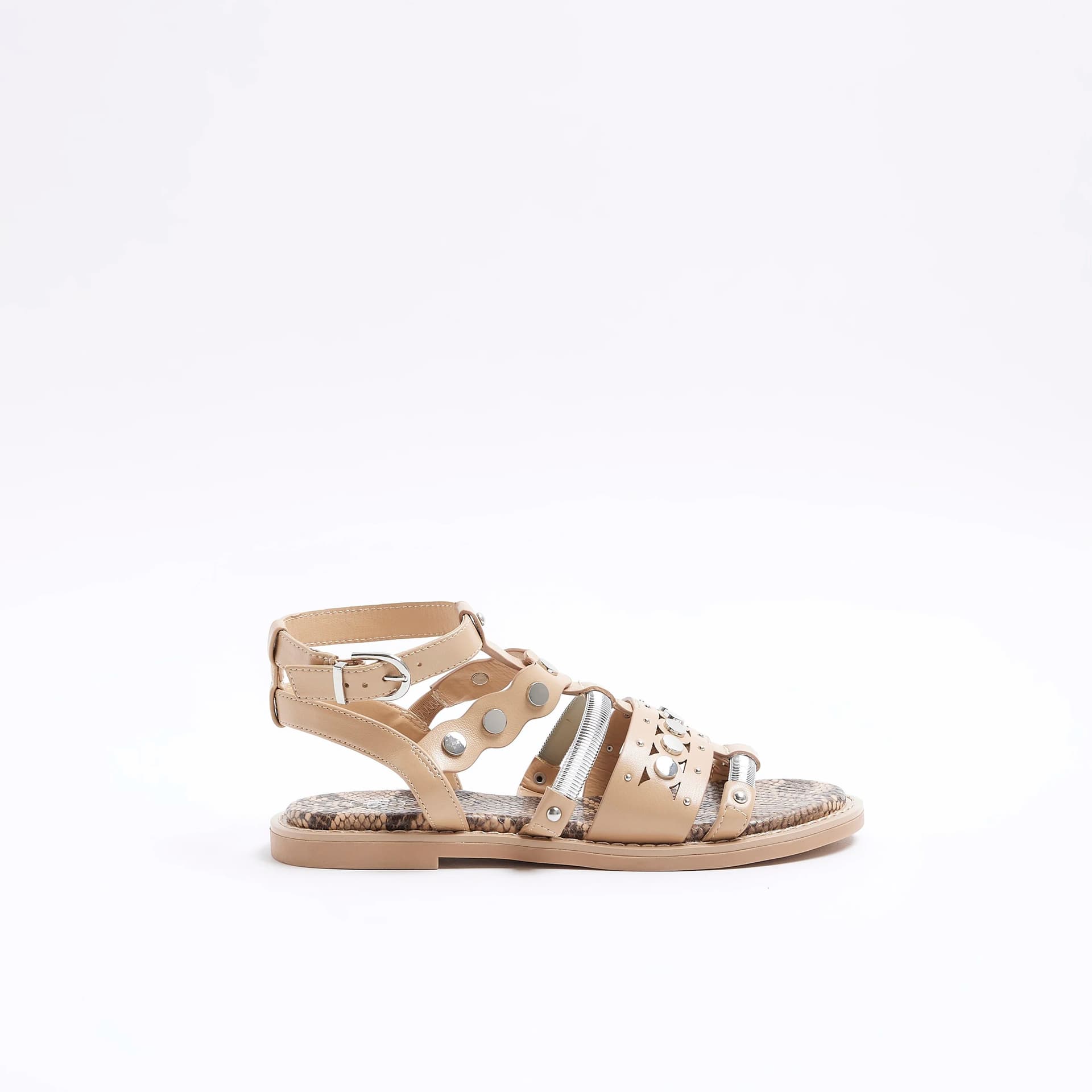 River Island River Island Womens Pink Studded Gladiator Sandals