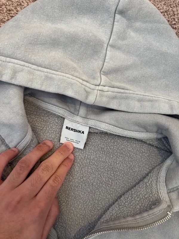 Bershka Bershka Stonewash Hoodie - Ice Grey - S