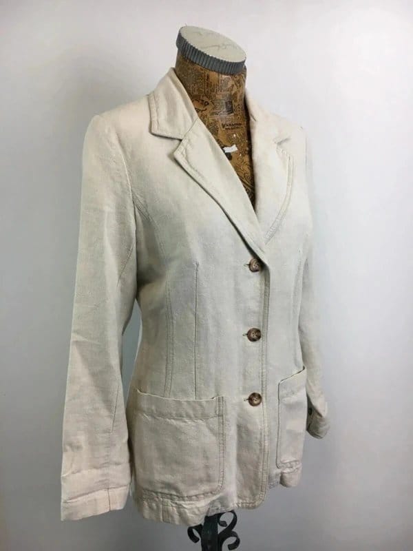 Laura Ashley 8 laura ashley cream blazer Linen Blend Half Lined Button Up Smart Casual - 1