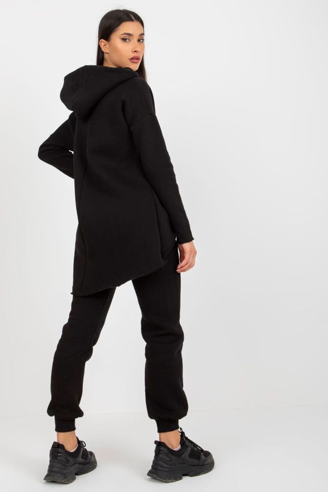 Love Lace Love Lace Women's Hooded Sweatshirt & Tie Waist Pants Set Style 175500 in Black - 2