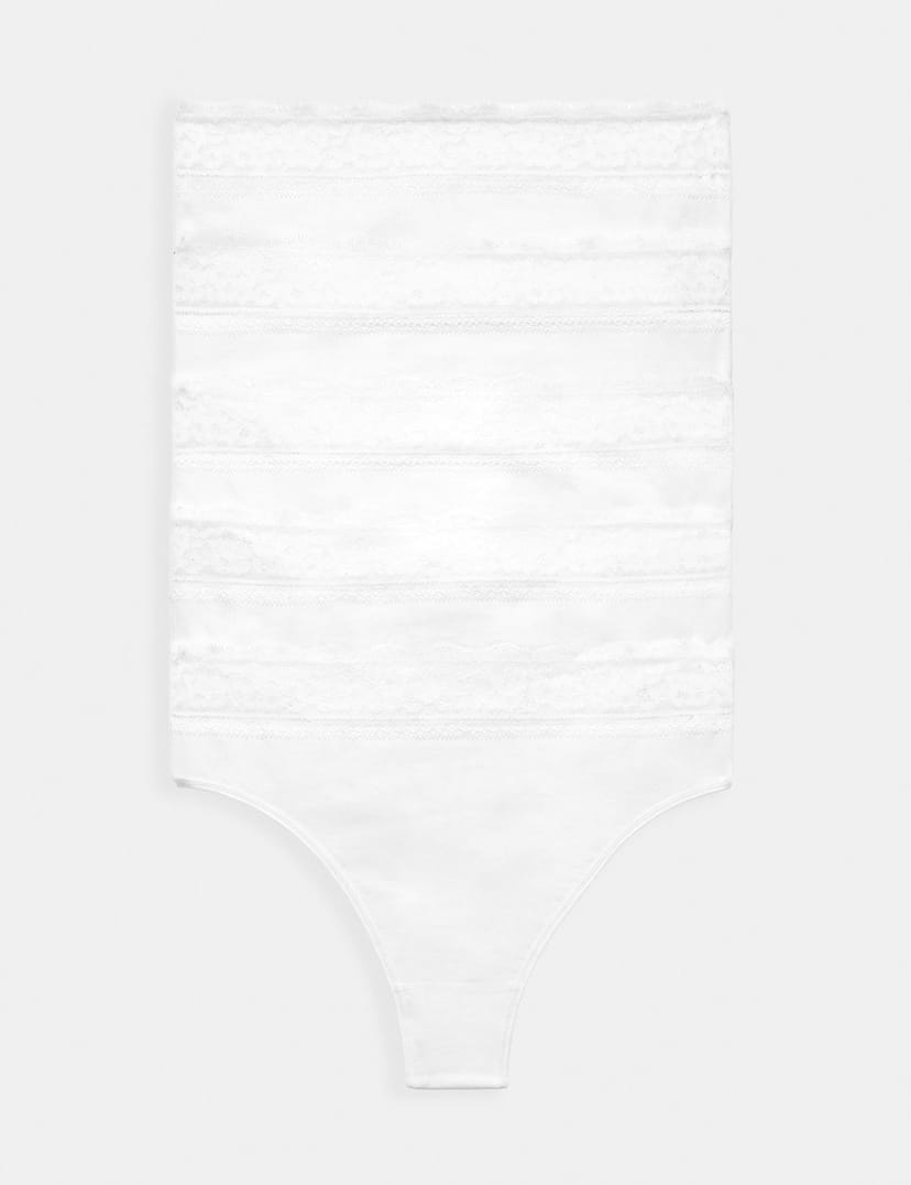 Marks & Spencer M&S 5pk Cotton Blend High Waisted Thongs White - 1