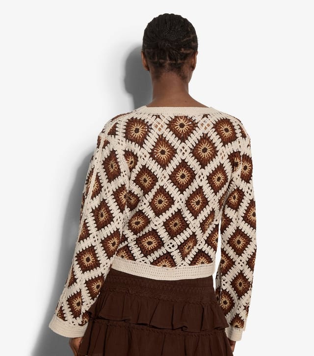 Apricot Women's Brown Patchwork Tie Front Cardigan Apricot New Look - 3