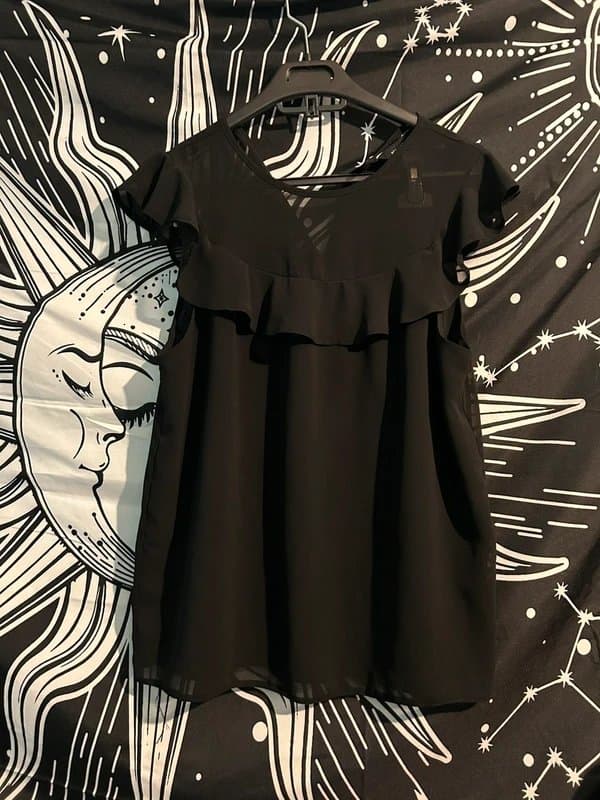 New Look Chiffon Black Blouse