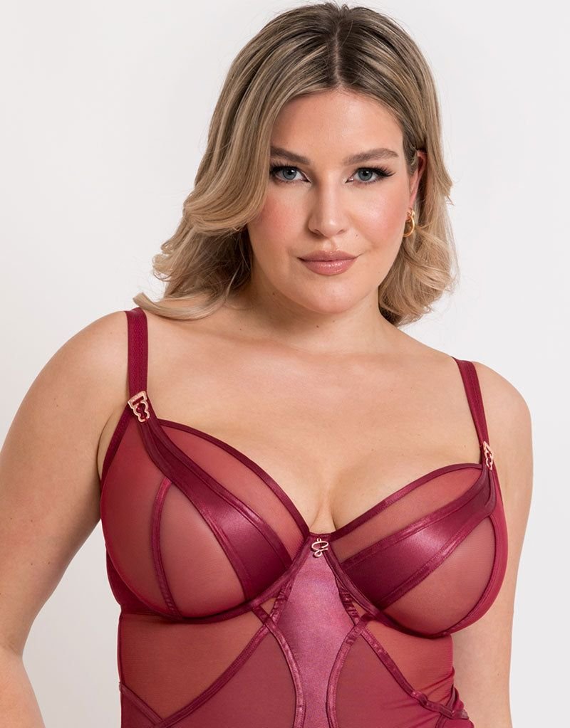 Scantilly Scantilly Women's Suspense Plunge Bodysuit in Purple - 3