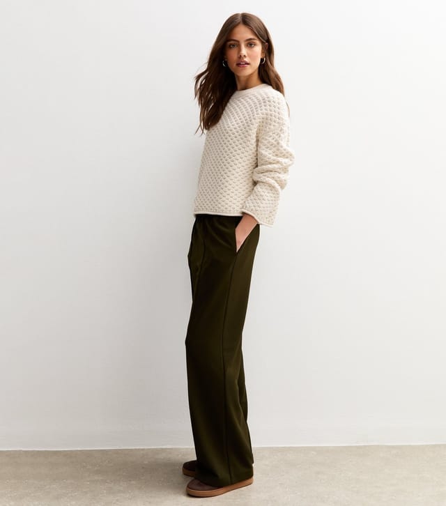New Look Women's Off White Moss Stitch Crew Neck Jumper New Look - 3