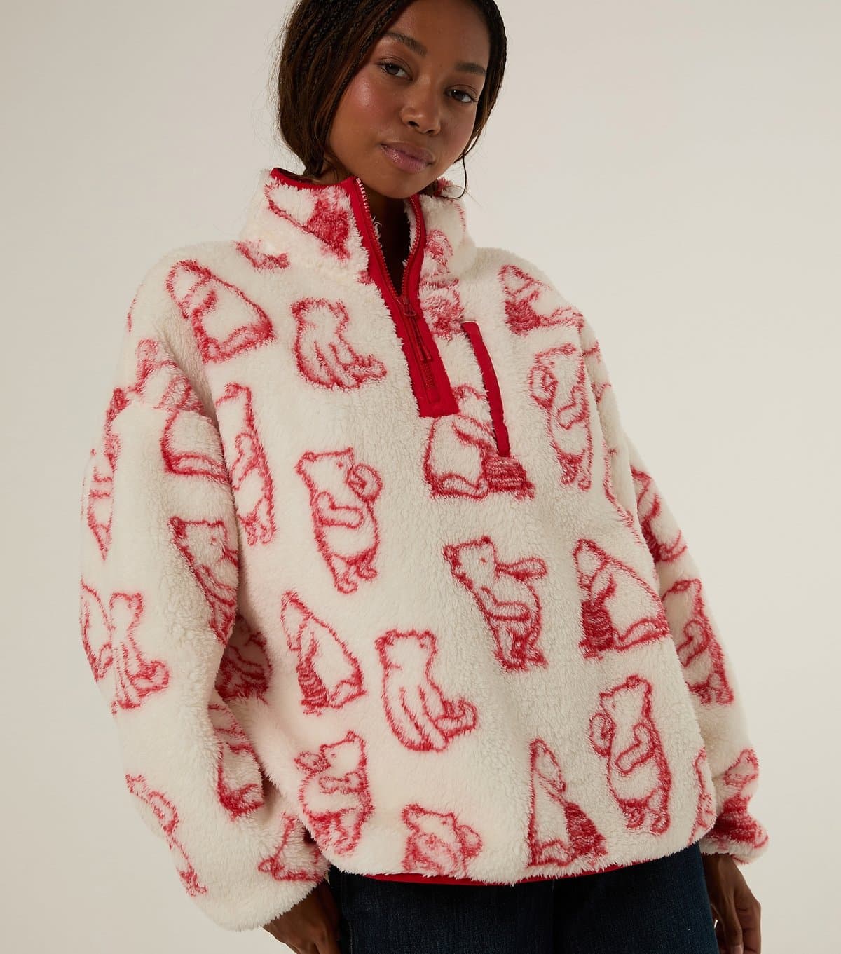 Skinnydip Women's White Winnie the Pooh Outline Fleece Jacket Skinnydip New Look
