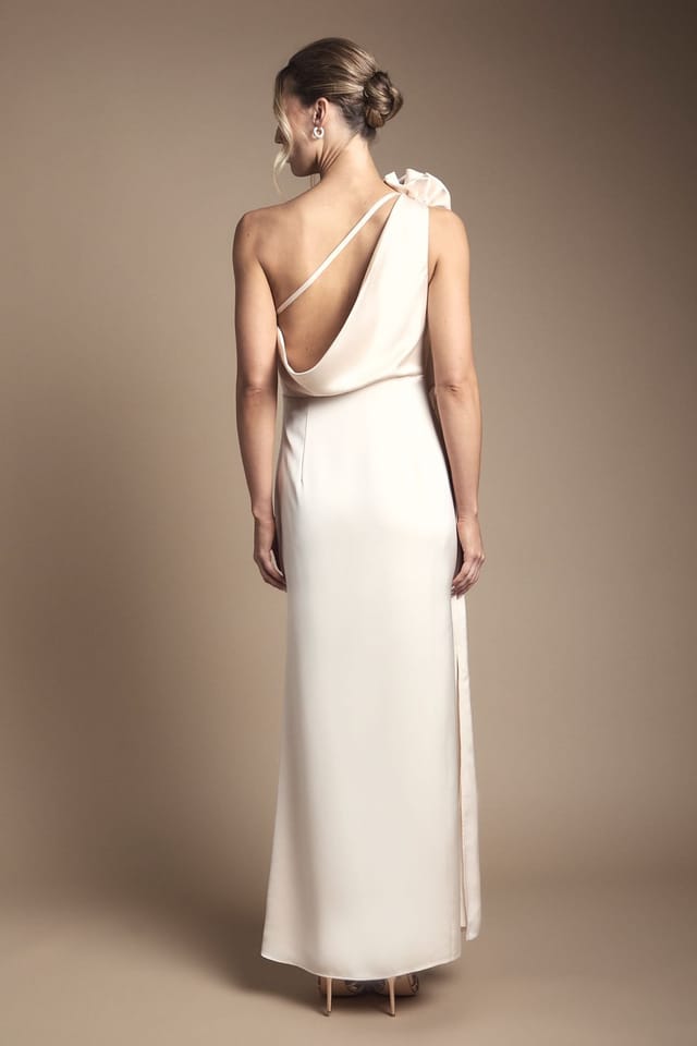 Oasis Oasis Women's Corsage One Shoulder Maxi Bridesmaid Dress in Champagne - 3