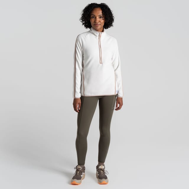 Craghoppers Craghoppers Women's CO2 Renu Relaxed Insulating Microfleece Half Zip Top in Beige - 3