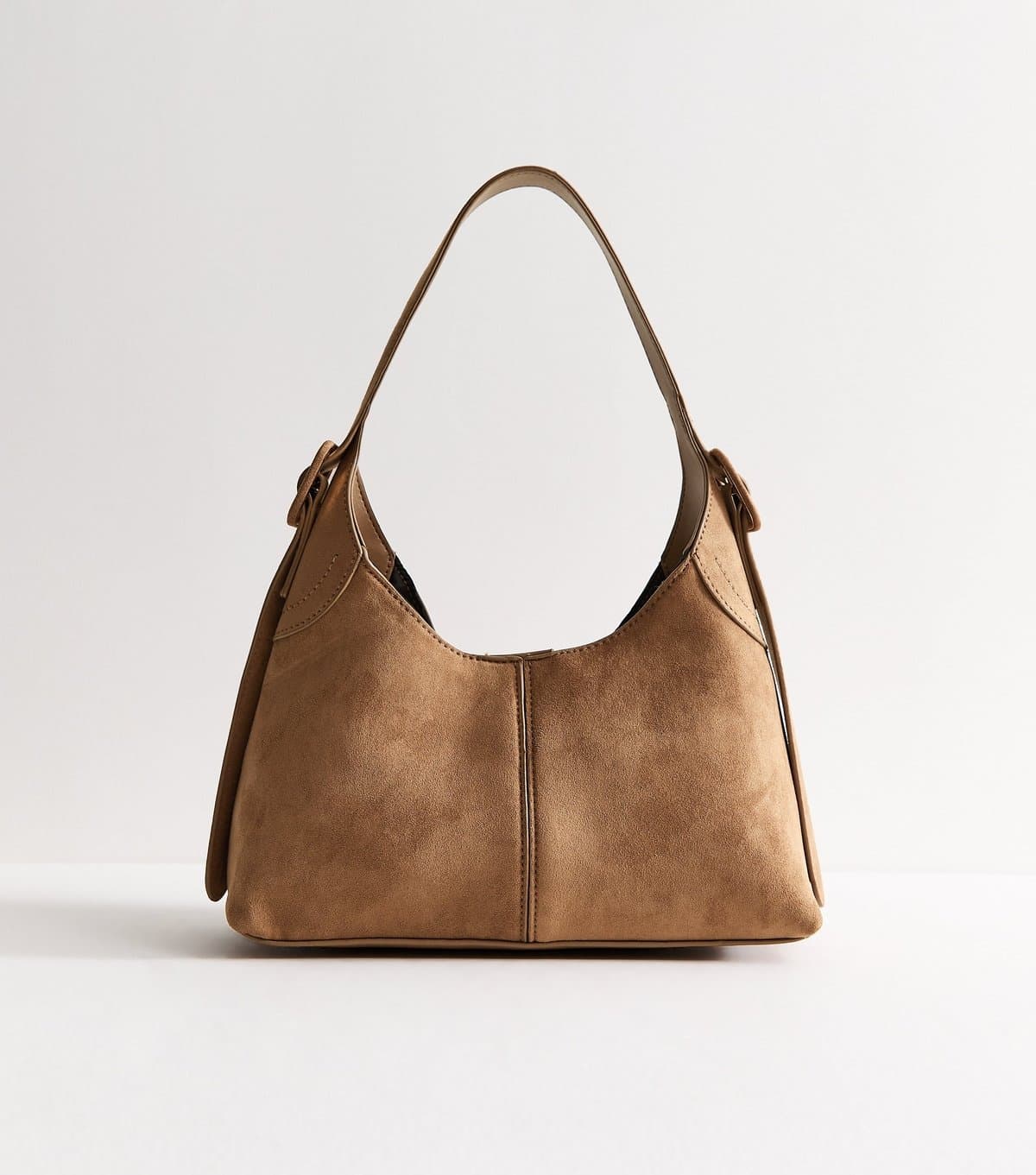 New Look Camel Faux Suede Buckle Strap Shoulder Bag New Look