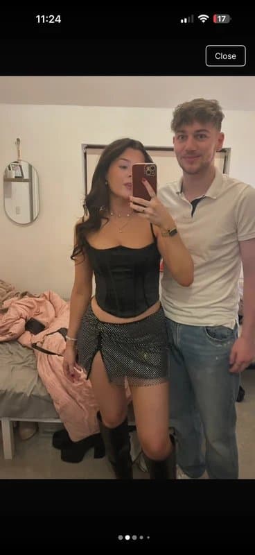 Oh Polly Oh Polly black corset top satin