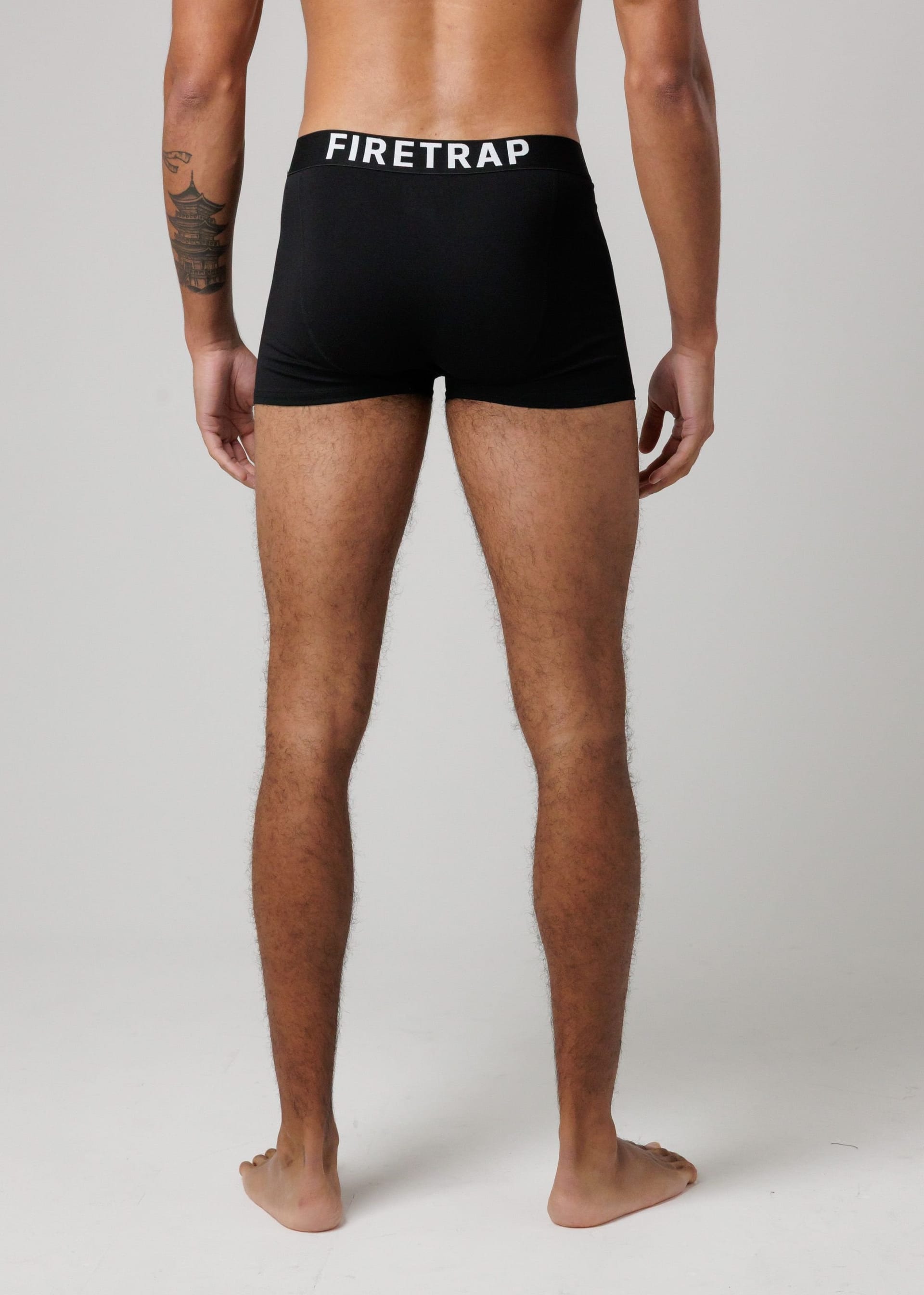 Firetrap Firetrap Men's 3 Pack Cotton Stretch Boxers with Logo Waistband in Black - 4
