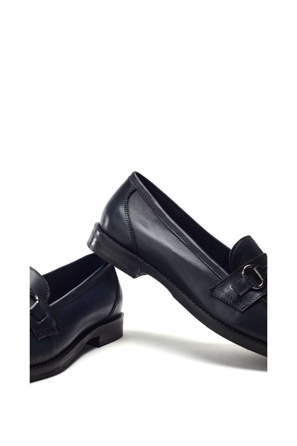Moda In Pelle Moda In Pelle Women's 'Elarra' Leather Loafers in Navy - 4