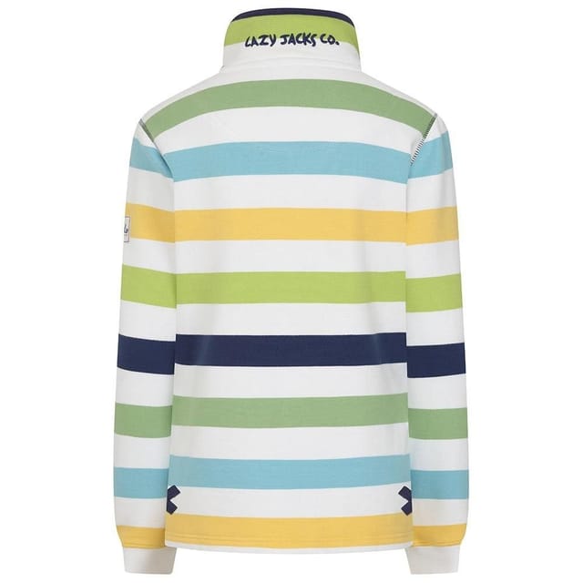 Lazy Jacks Lazy Jacks Women's Striped Button Neck Sweatshirt - 3