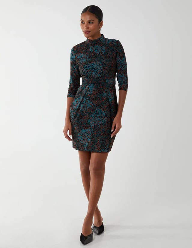 Blue Vanilla High Neck Tulip Dress - 2