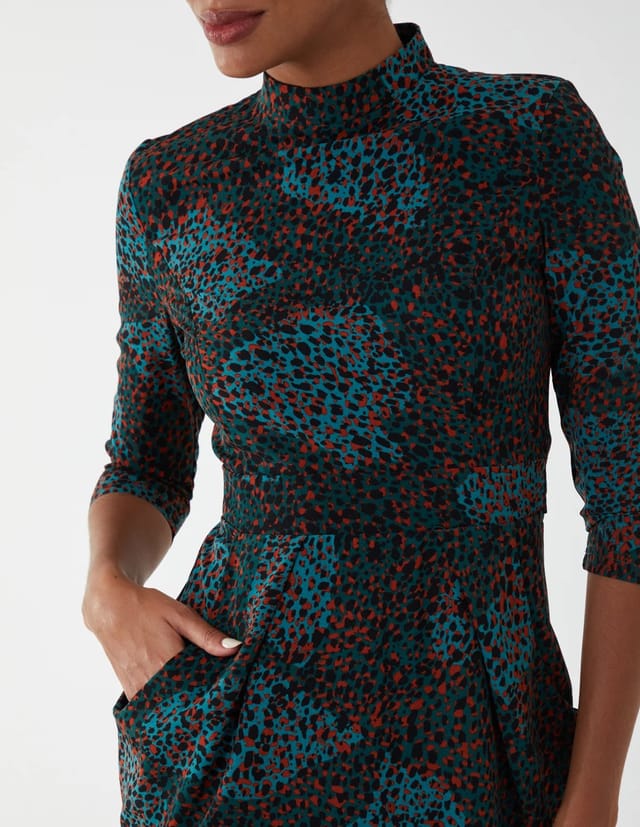 Blue Vanilla High Neck Tulip Dress - 3