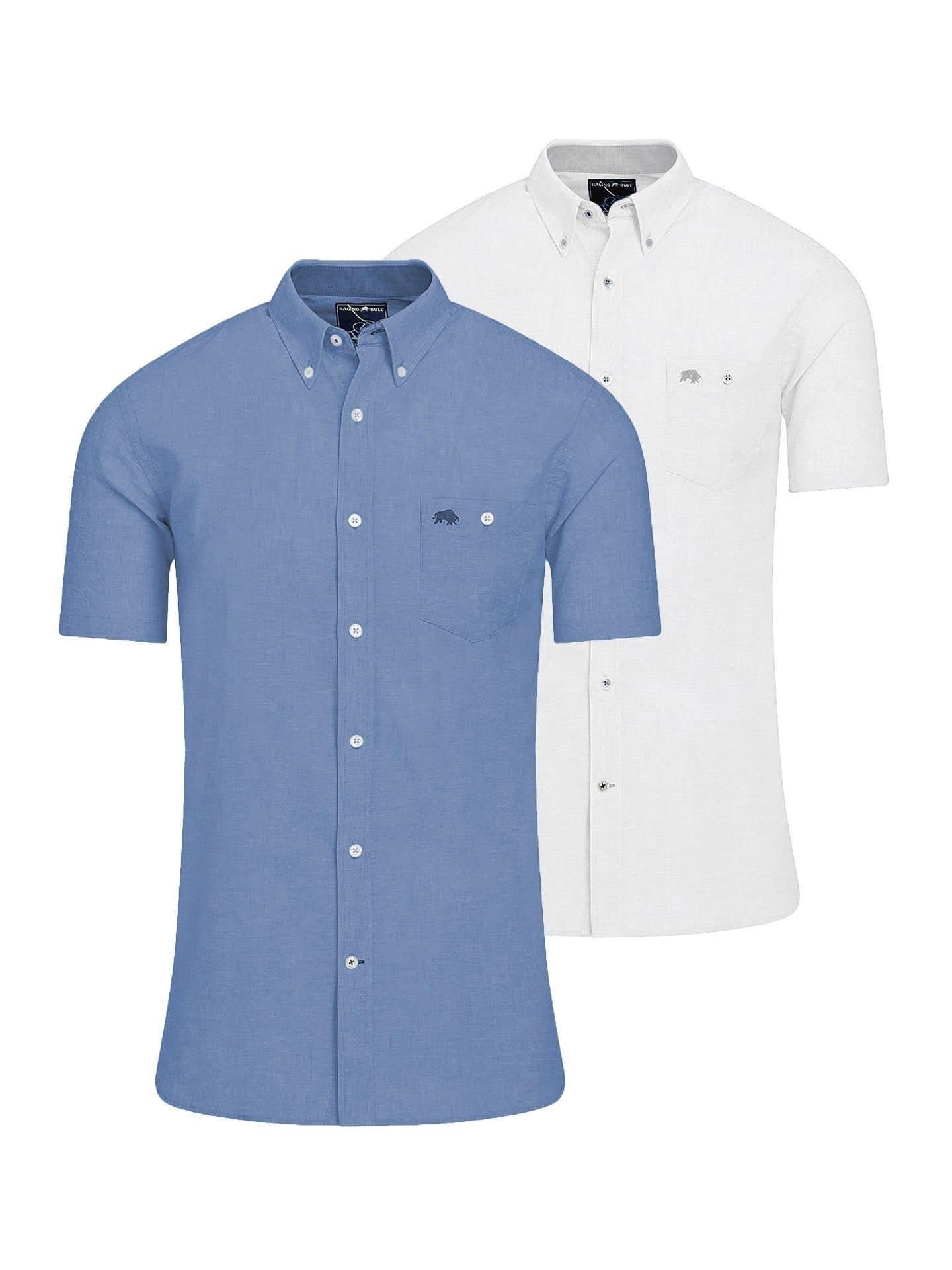 raging bull Raging Bull Men's Classic 2 Pack Short Sleeve Linen Shirt