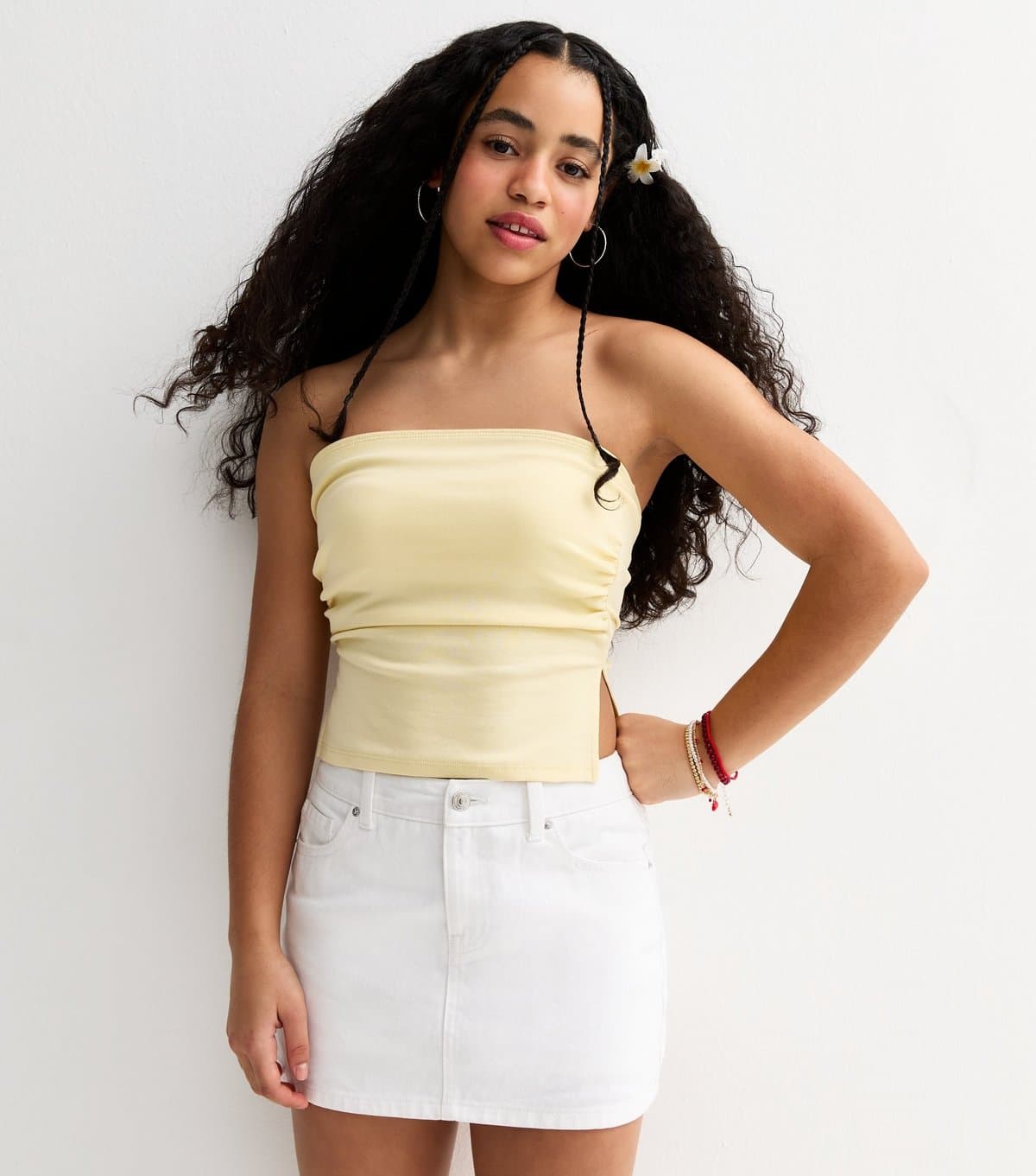 New Look Girls' White Denim Mini Skort New Look