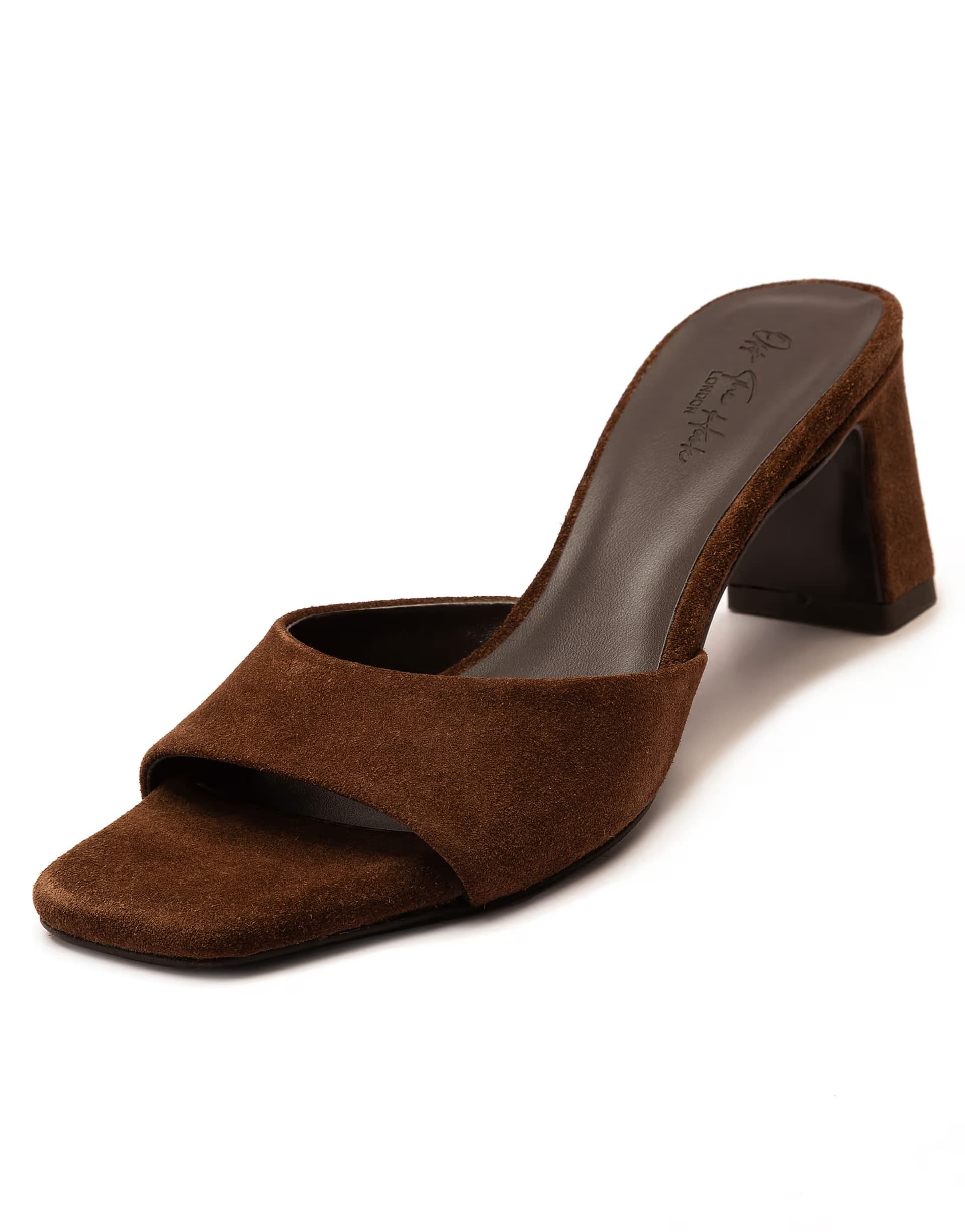 ASOS Off The Hook 'park' suede leather block heel women heeled sandals in brown