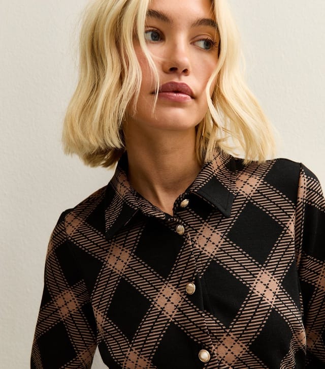 New Look Women's Black Check Mini Shirt Dress New Look - 2
