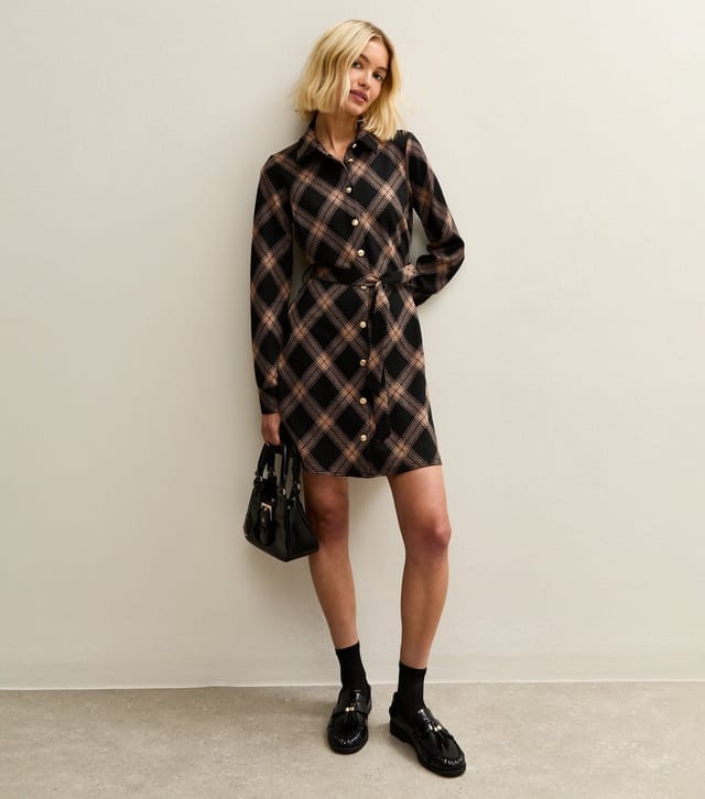New Look Women's Black Check Mini Shirt Dress New Look - 3