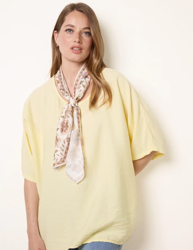 Blue Vanilla Scarf Viscose Top - 2